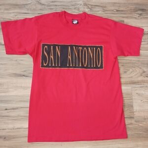 Vintage San Antonio Texas Nature Tourist Tee T Shirt - Red - Size Medium M